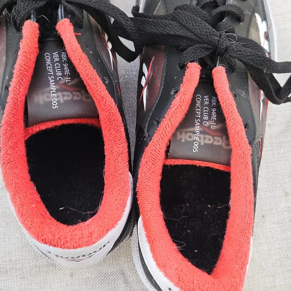 Reebok Club C Concept Sample 005 Unisex 6.5 Black Red EH0139 Low Top Sneakers